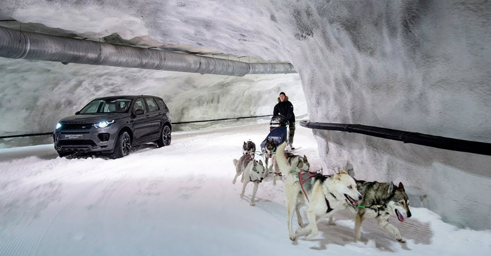 Fun in a Snow-Filled Tunnel