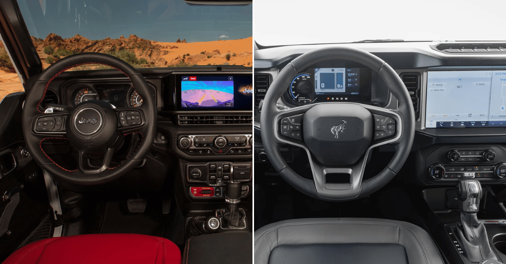 2025 Jeep Wrangler vs. Ford Bronco How Two Off-Road Giants Compare - interior comparison